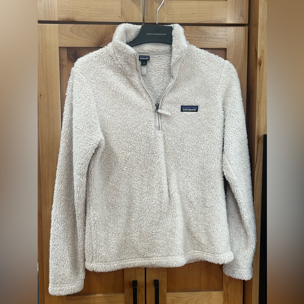 Patagonia Off-White Los gatos Fleece quarter zip pull over Sherpa medium M
